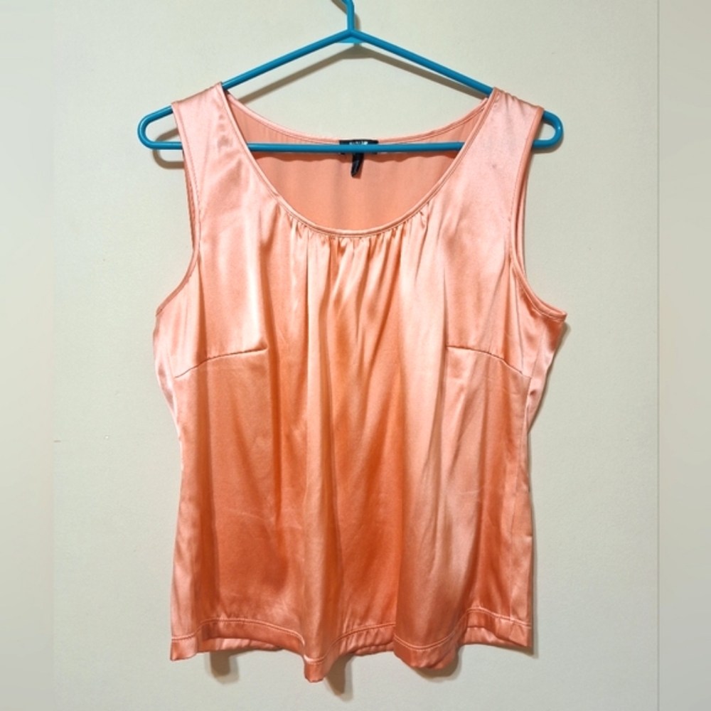 Basler size 10 stretch silk blend peach sleeveless cami top